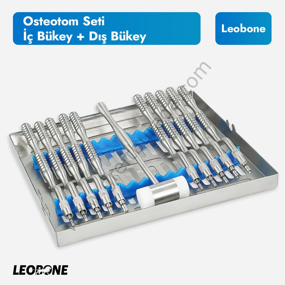Osteotom Kombin Set - İçbükey ve Dışbükey Osteotom Seti