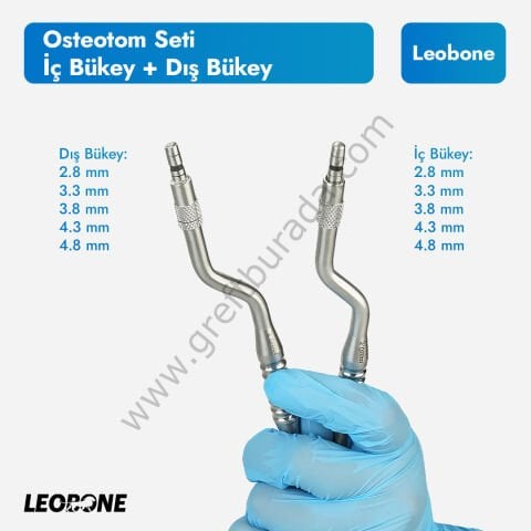 Osteotom Kombin Set - İçbükey ve Dışbükey Osteotom Seti