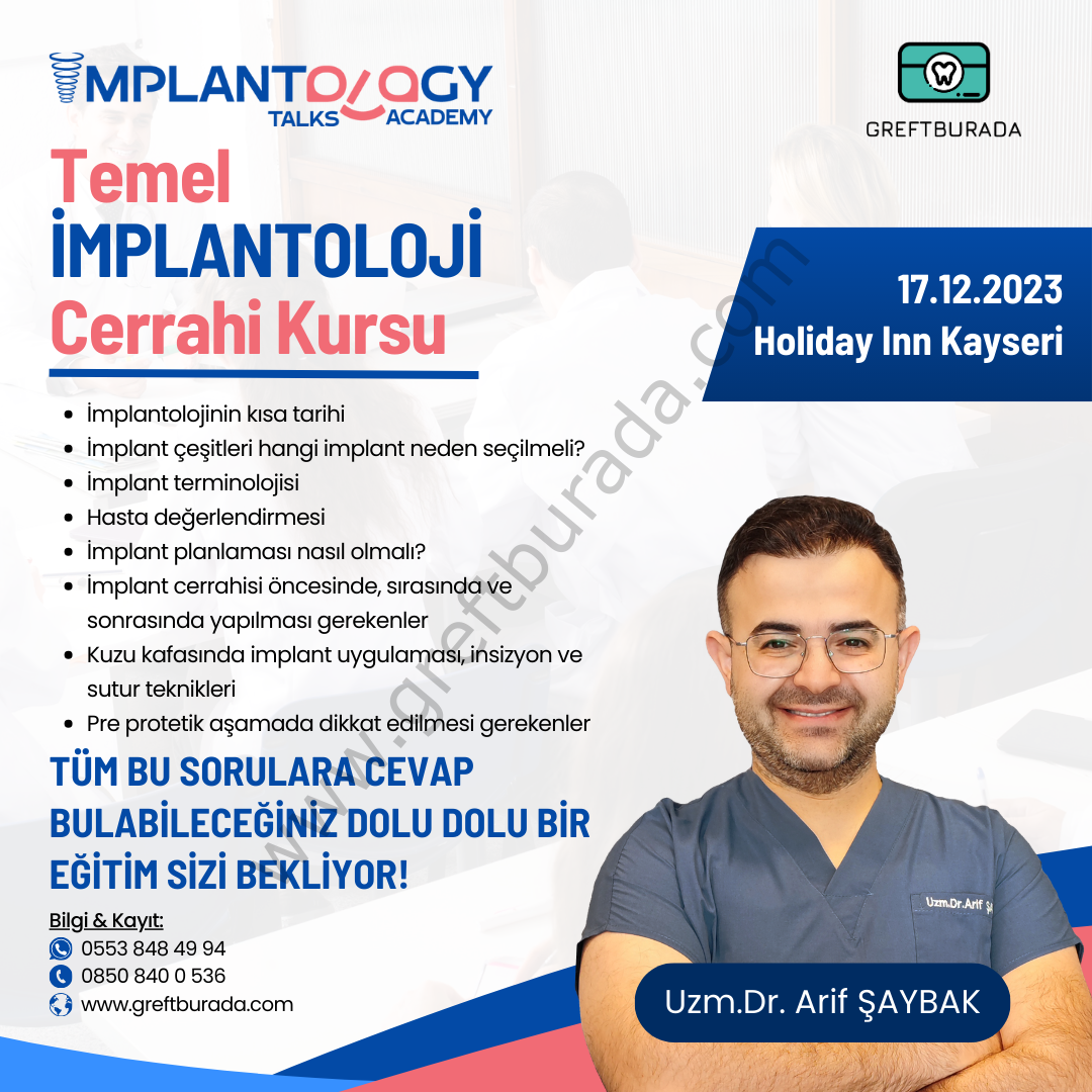 Temel İmplant Cerrahisi Kursu - Uzm.Dr. Arif Şaybak