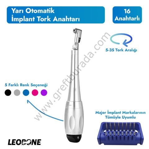 Leobone Yarı Otomatik Universal İmplant Tork Anahtarı Seti