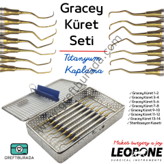 Titanyum İmplant Temizleme Küret Seti/Gracey Küret Seti Titanyum