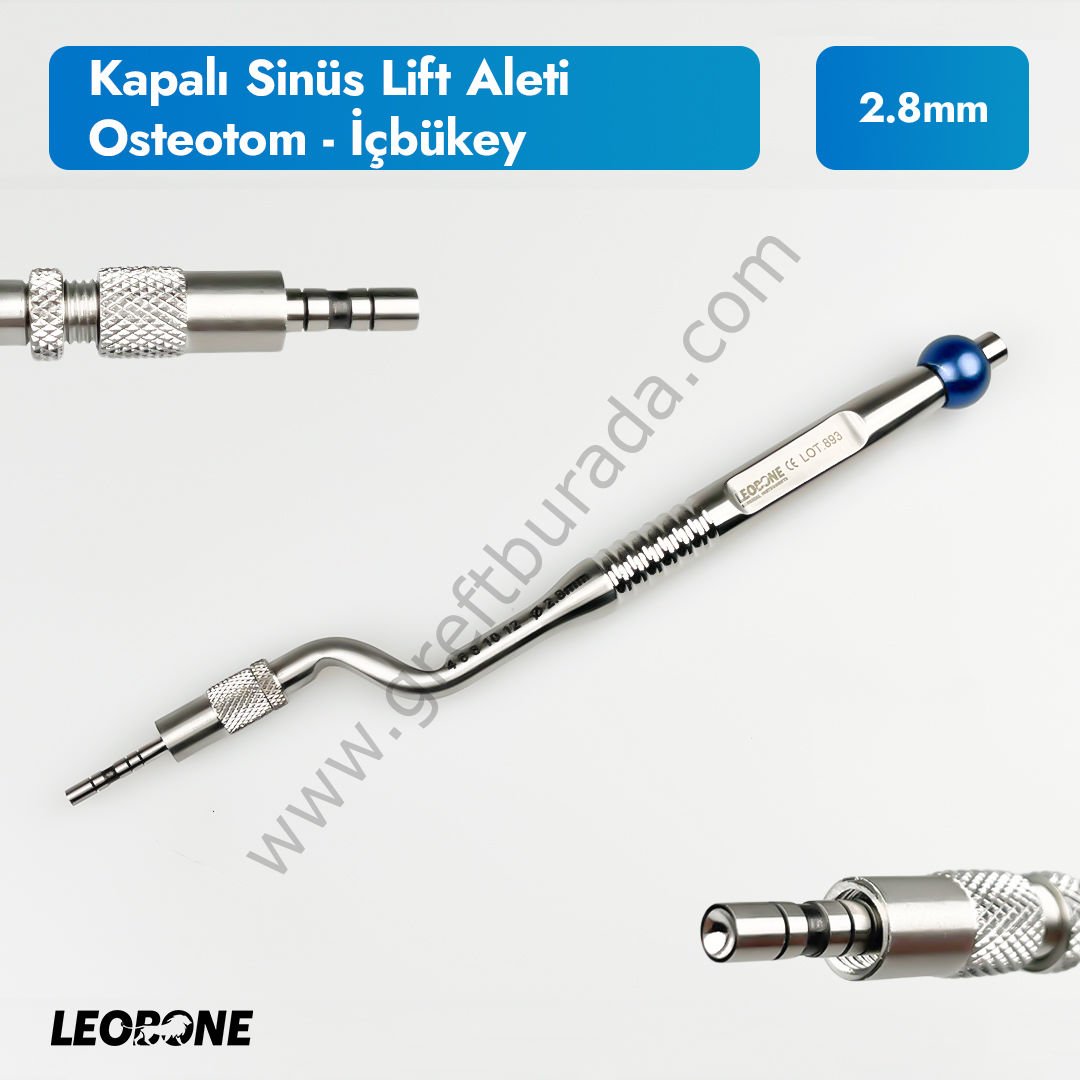Kapalı Sinüs Lift El Aleti Osteotom İç Bükey 2.8mm