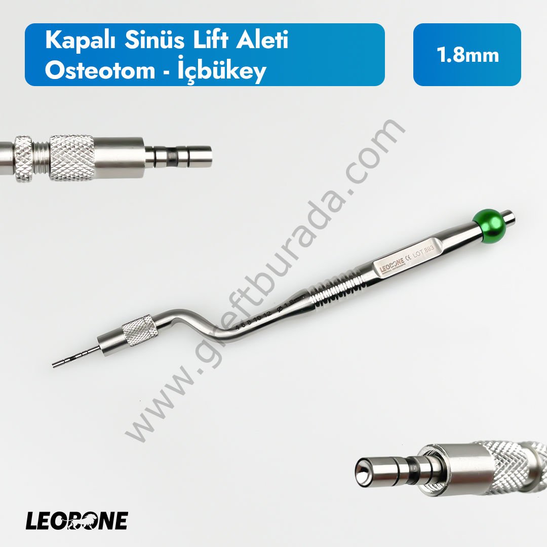 Kapalı Sinüs Lift El Aleti Osteotom İç Bükey 1.8mm