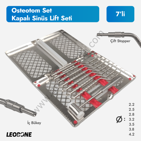 Osteotom Set İçbükey (Kapalı Sinüs Lift Seti 7 li)