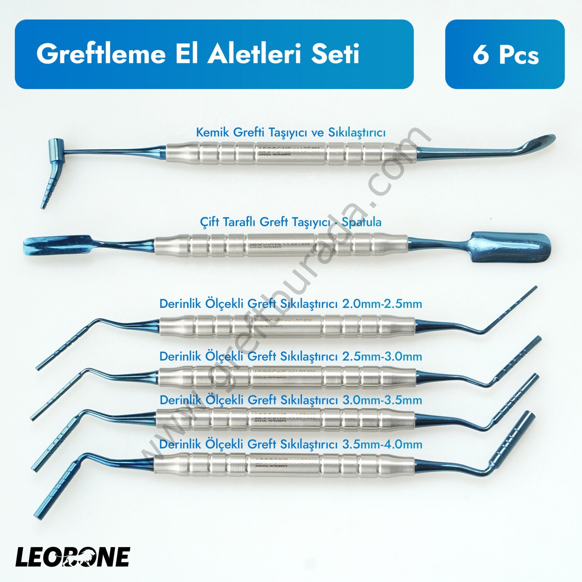 Kemik Greftleme El Aletleri Seti-6 Parça