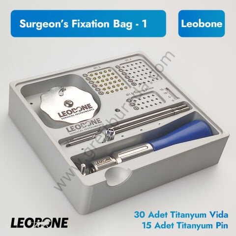 Leobone Surgeon Fixation Bag-1 Titanyum Mikro Vida ve Membran Sabitleme Pin Seti
