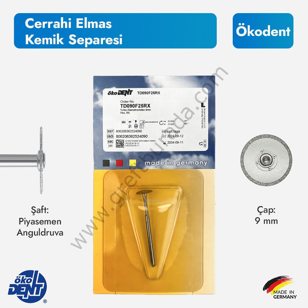 Ökodent Cerrahi Elmas Kemik Separe Frezi Piyasemen