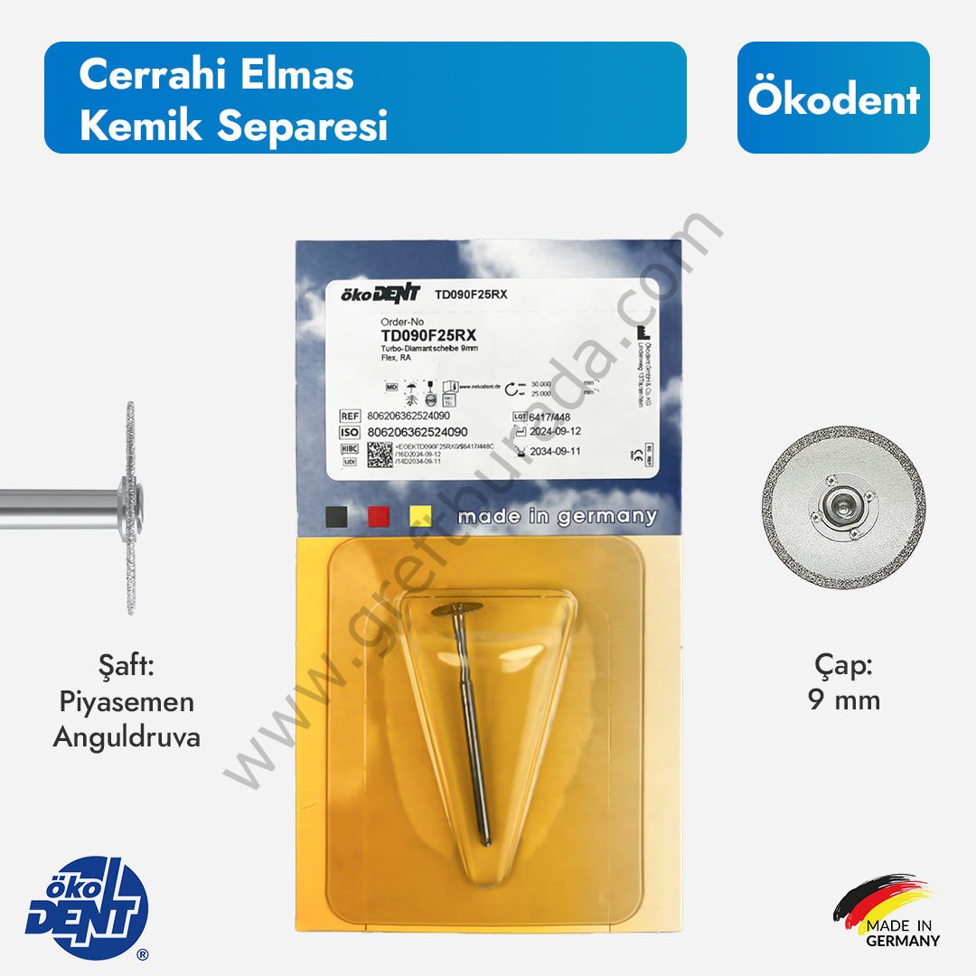 Ökodent Cerrahi Elmas Kemik Separe Frezi