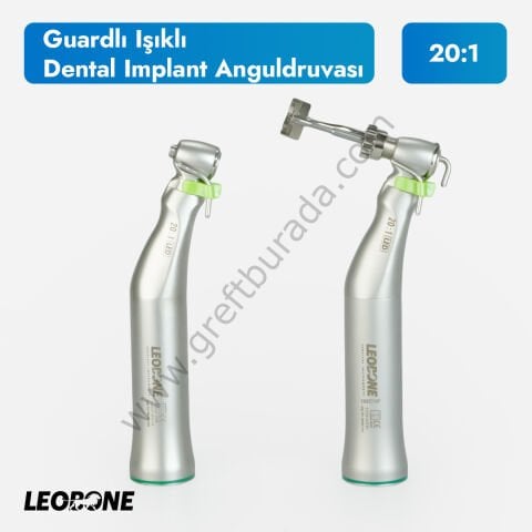 Cerrahi İmplant Anguldurvası 20:1 | Guardlı | Kendinden Jeneratörlü Işıklı