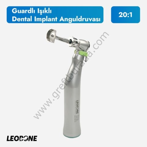 Cerrahi İmplant Anguldurvası 20:1 | Koruyucu Aparatlı | Kendinden Jeneratörlü Işıklı