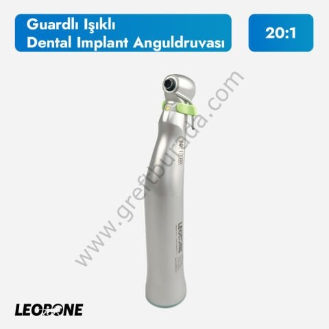 Cerrahi İmplant Anguldurvası 20:1 | Koruyucu Aparatlı | Kendinden Jeneratörlü Işıklı