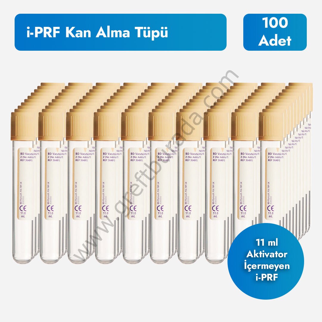 i-PRF İçin Kan Alma Tüpleri 100 lü Paket
