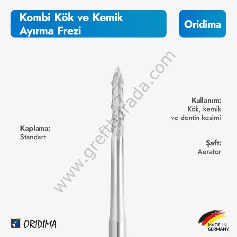 Kombi Kök ve Kemik Ayırma Frezi Standart (gümüş)