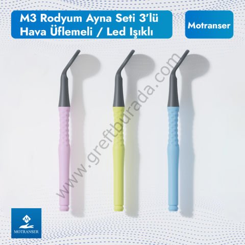 Motranser M3 Hava Üflemeli Led Işıklı Rodyum Ayna Seti 3lü