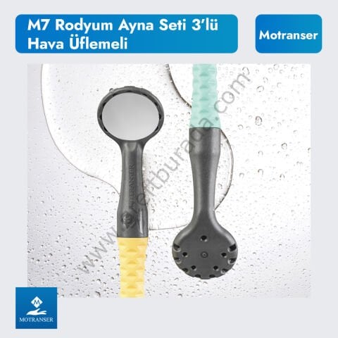 Motranser M7 Hava Üflemeli Rodyum Ayna Seti 3lü