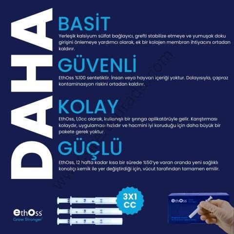 EthOss Dental Putty 3cc (3 Adet 1 cc)